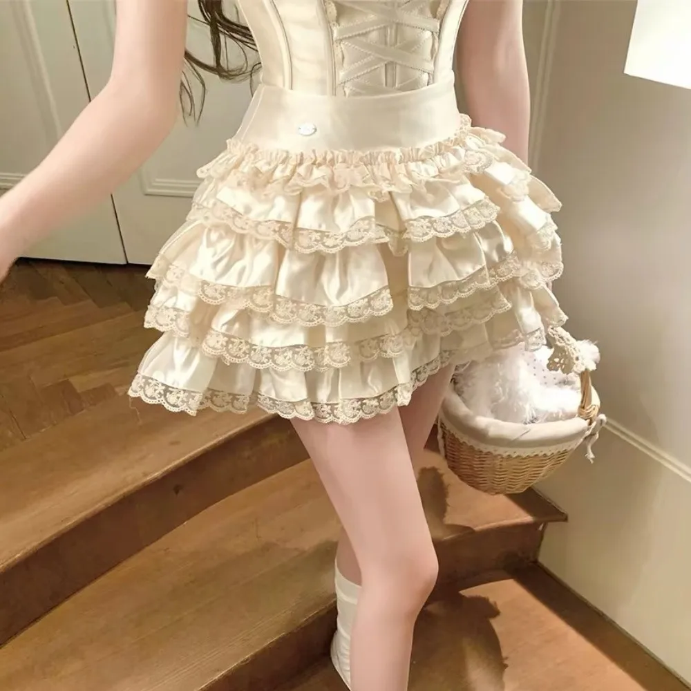 Sweet Bow Lace Sling Top Tank Sleeveless Fluffy Cake Skirt Chic Slim Flower Ruffle Short Skirt Spicy Girls
Sweet Bow Lace Sling Top Tank Sleeveless Fluffy Cake Skirt Chic Slim Flower Ruffle Short Skirt Spicy Girls