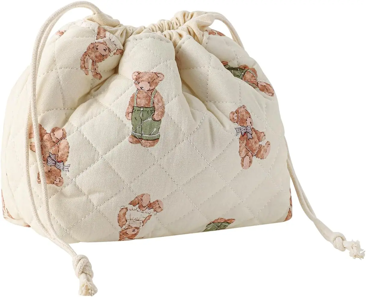 Cotton Quilted Drawstring Makeup Bag with Canvas Lining,Coquette Aesthetic Cute Travel Toiletry Bag,Drawstring Gift Bag for Women and Girls(04White Bear)
Cotton Quilted Drawstring Makeup Bag with Canvas Lining,Coquette Aesthetic Cute Travel Toiletry Bag,Drawstring Gift Bag for Women and Girls(04White Bear)