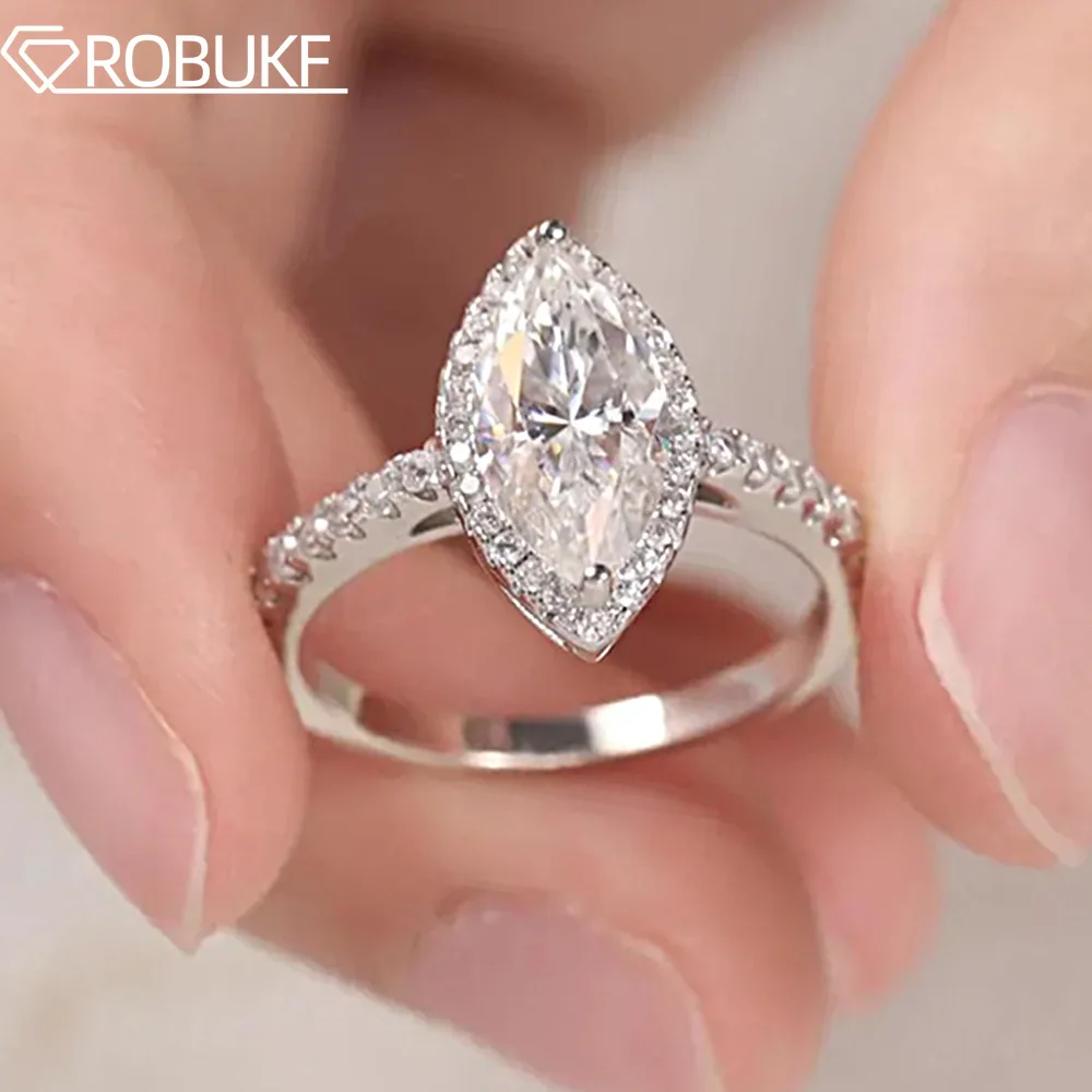 1CT 2CT Marquise Cut Halo Moissanite Engagement Ring For Women GRA Certified 925 Sterling Silver Pave Set Handmade Wedding Band
1CT 2CT Marquise Cut Halo Moissanite Engagement Ring For Women GRA Certified 925 Sterling Silver Pave Set Handmade Wedding Band