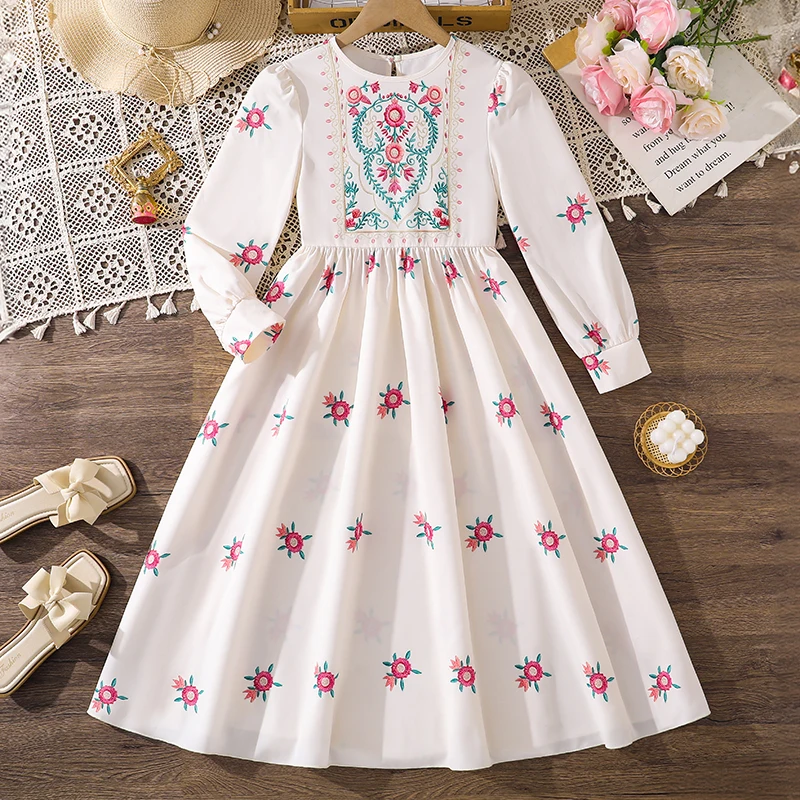 Girls 8‑12 casual spring autumn embroidered dress, boho floral long sleeve dress, lightweight stylish for outdoor and daily wear
Girls 8‑12 casual spring autumn embroidered dress, boho floral long sleeve dress, lightweight stylish for outdoor and daily wear