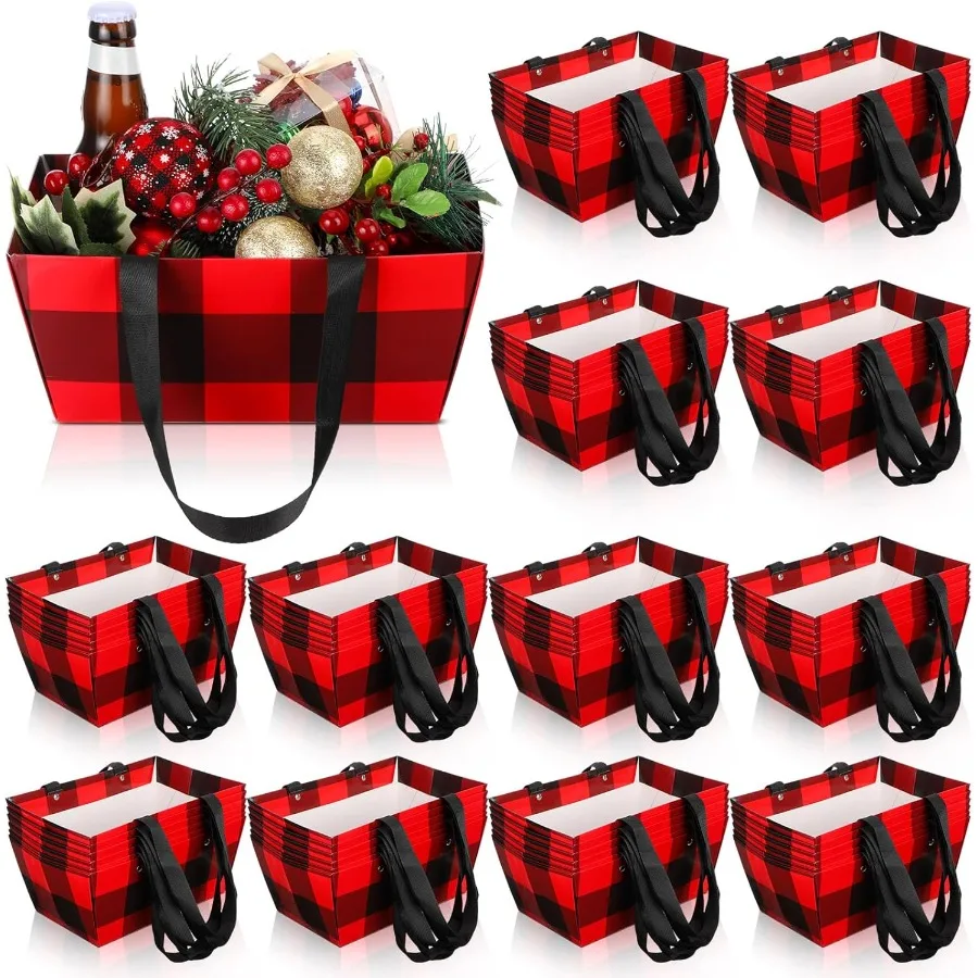 72 Pcs Cristmas askets for Gifts Waterproof Empty Kraft asket ulk wit andles 9.8 x 6.5 x 4.3'' Plaid Gift ag for Cristmas Xmas
72 Pcs Cristmas askets for Gifts Waterproof Empty Kraft asket ulk wit andles 9.8 x 6.5 x 4.3'' Plaid Gift ag for Cristmas Xmas