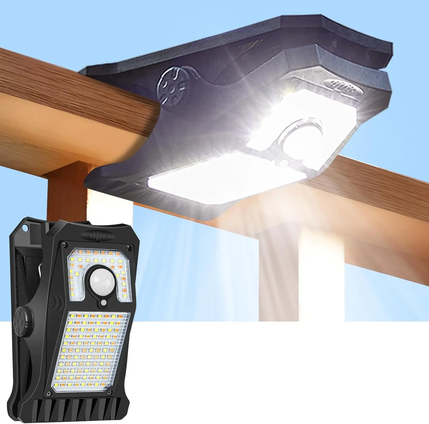 Solar Motion Sensor Lights Outdoor, 118 LED Clip on Solar Lights with 800 Lumen for Fence, Patio, Camping
Solar Motion Sensor Lights Outdoor, 118 LED Clip on Solar Lights with 800 Lumen for Fence, Patio, Camping