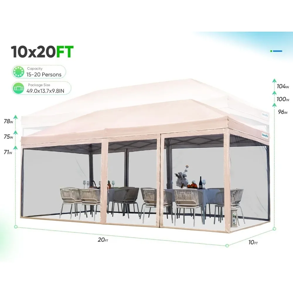 Pop Up Canopy Tent with Netting, Event Gazebo Screened - Waterproof & 6 Sand Bags, Easy Set Up, Outdoor Awnings
Pop Up Canopy Tent with Netting, Event Gazebo Screened - Waterproof & 6 Sand Bags, Easy Set Up, Outdoor Awnings