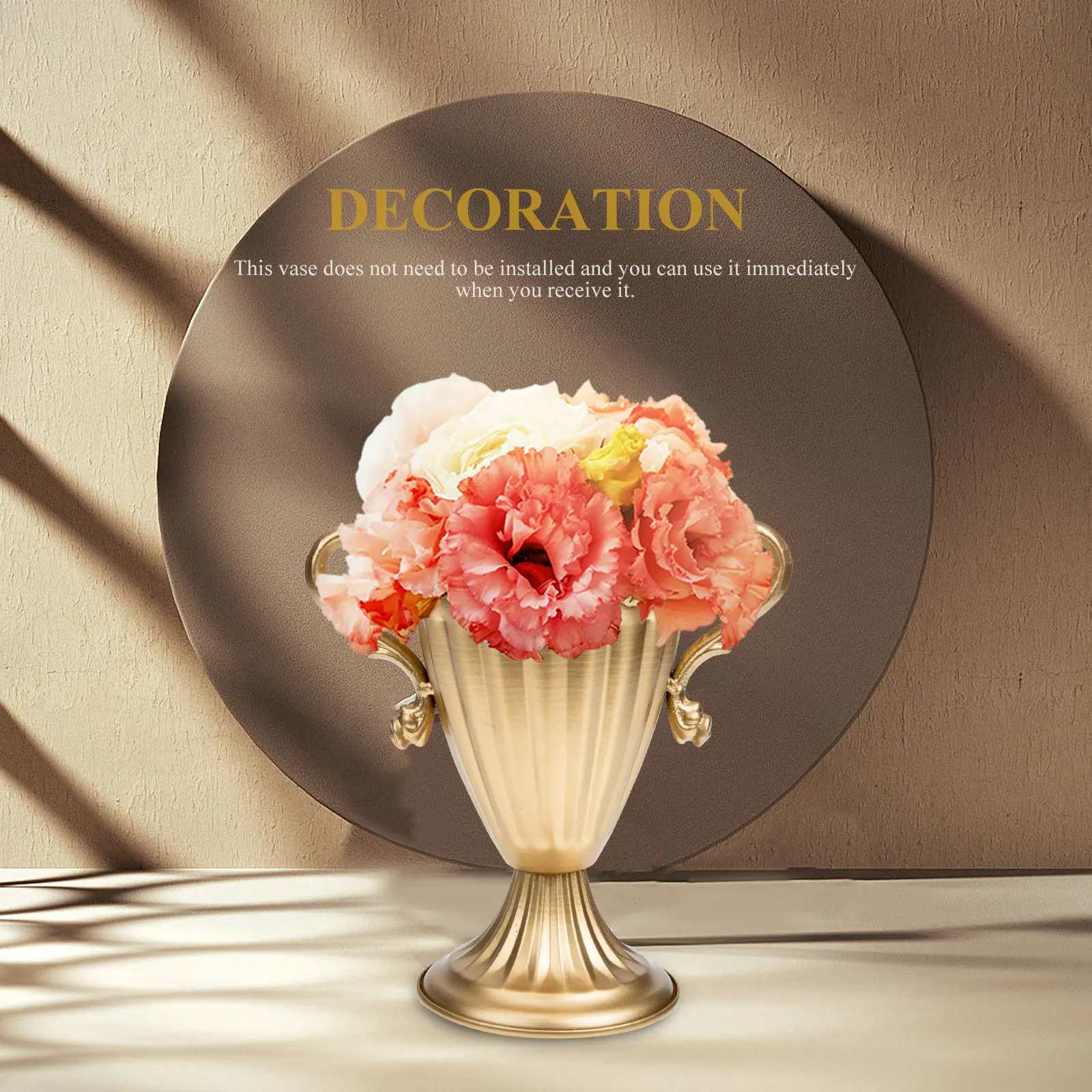 Retro Style Gold Iron Flower Pot Vase Adornment for Fresh Artificial Dried Flowers Bud Garland Bouquet Display Desktop Ornament
Retro Style Gold Iron Flower Pot Vase Adornment for Fresh Artificial Dried Flowers Bud Garland Bouquet Display Desktop Ornament