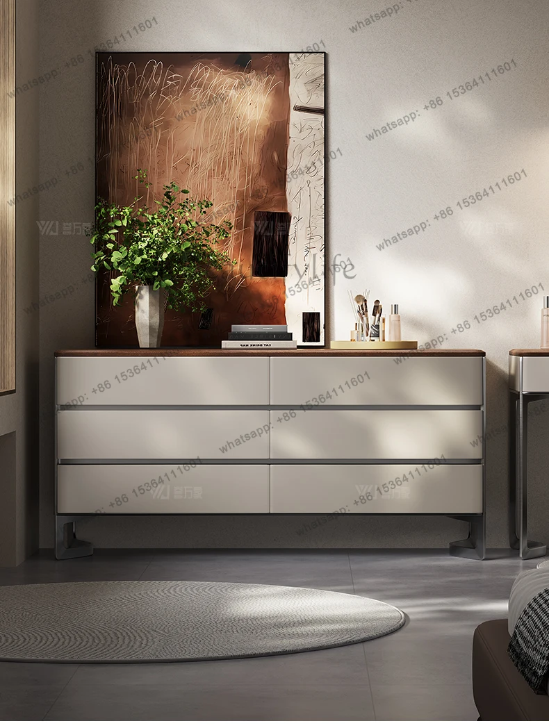 Итальянский минималистичный шкафчик для хранения вещей с шестью сундуками, высококачественный комод из цельного дерева ореха в конце кровати
Итальянский минималистичный шкафчик для хранения вещей с шестью сундуками, высококачественный комод из цельного дерева ореха в конце кровати