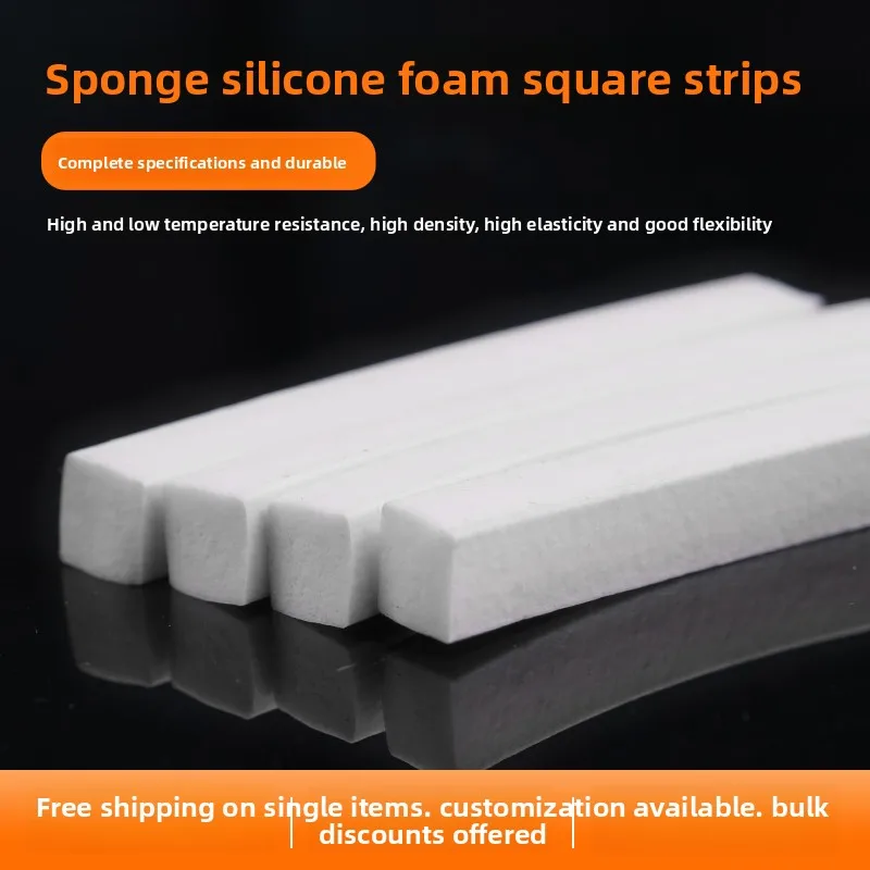 High Temperature Resistant Foam Square Silicone Strip Non Slip Elastic Sealing Sponge Bar White
High Temperature Resistant Foam Square Silicone Strip Non Slip Elastic Sealing Sponge Bar White