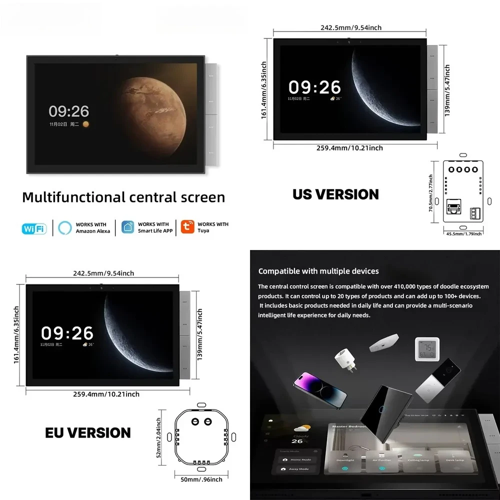 10 Inch Smart Touch Screen Control Panel Multi-Function Central Gateway Alexa Built-in WiFi Zigbee Connectivity
10 Inch Smart Touch Screen Control Panel Multi-Function Central Gateway Alexa Built-in WiFi Zigbee Connectivity