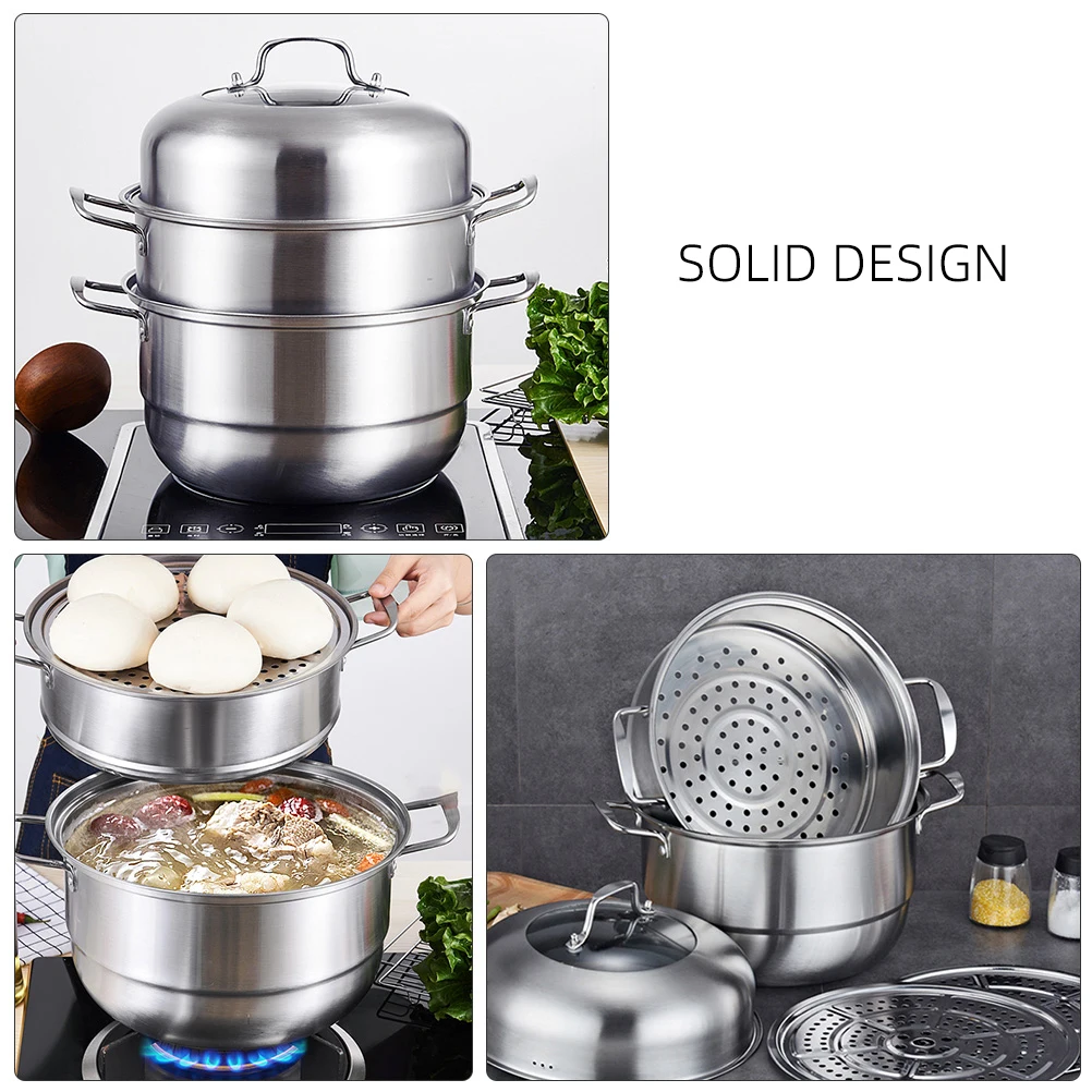 Stainless Steel Steamer Large Capacity Soup Pot Healthy Material Corrosion Resistant Kitchen Accessories Steam Cooking
Stainless Steel Steamer Large Capacity Soup Pot Healthy Material Corrosion Resistant Kitchen Accessories Steam Cooking