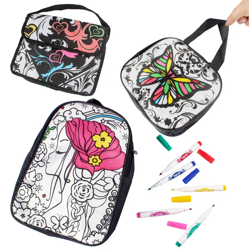 Children's DIY hand-painted bag graffiti painting color-filled zipper backpack student coin purse cartoon storage bag
Children's DIY hand-painted bag graffiti painting color-filled zipper backpack student coin purse cartoon storage bag