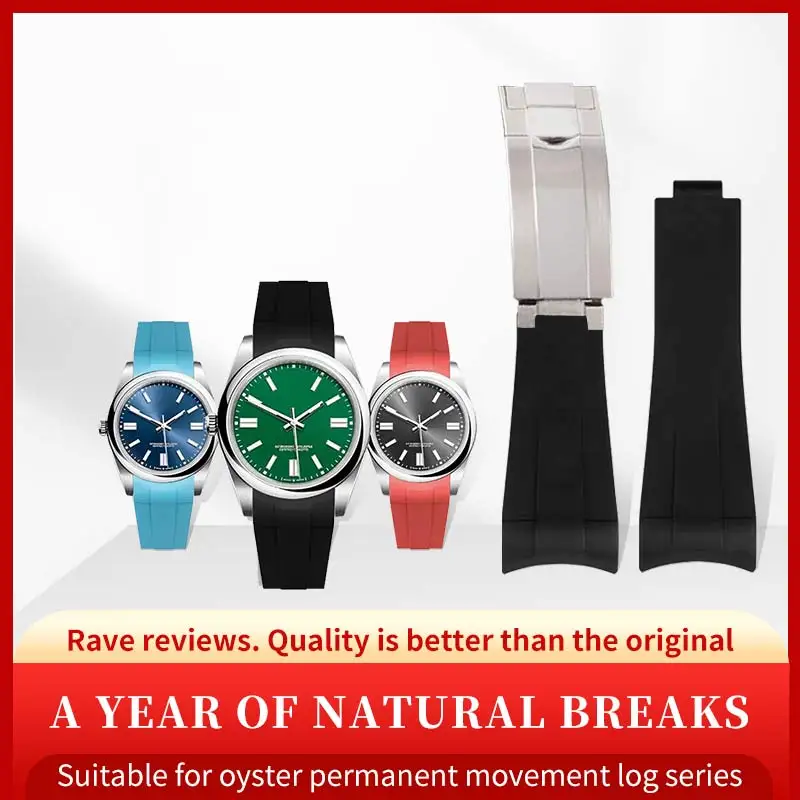 21mm Soft FKM Fluorine Rubber Watch Strap Stainless Steel Fold Buckle Adjustable Watchbands For Rolex Oyster Perpetual Datejust
21mm Soft FKM Fluorine Rubber Watch Strap Stainless Steel Fold Buckle Adjustable Watchbands For Rolex Oyster Perpetual Datejust