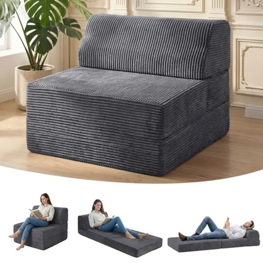Folding Sofa Bed for Living Room/Dorm/Guest/Home Office/Apartment, Memory Foam, Gray, Washable Cover Built-in Pillow
Folding Sofa Bed for Living Room/Dorm/Guest/Home Office/Apartment, Memory Foam, Gray, Washable Cover Built-in Pillow