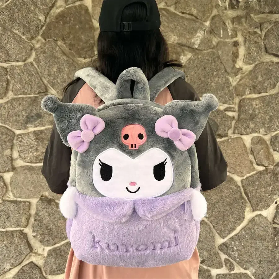 Sanrio Kuromi Plush Backpack Kawaii My Melody Girl Large Capacity Schoolbag Cute Fluffy Cartoon Shoulder Bag Birthday Gifts
Sanrio Kuromi Plush Backpack Kawaii My Melody Girl Large Capacity Schoolbag Cute Fluffy Cartoon Shoulder Bag Birthday Gifts