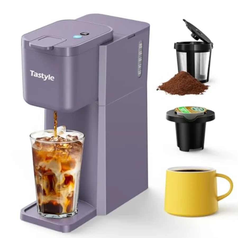 Mini Hot and Iced Coffee Maker Single Serve, for K Cup and Ground, 6 to 14 Oz Brew Sizes, with Recipe Book, for Home, Travel, R
Mini Hot and Iced Coffee Maker Single Serve, for K Cup and Ground, 6 to 14 Oz Brew Sizes, with Recipe Book, for Home, Travel, R