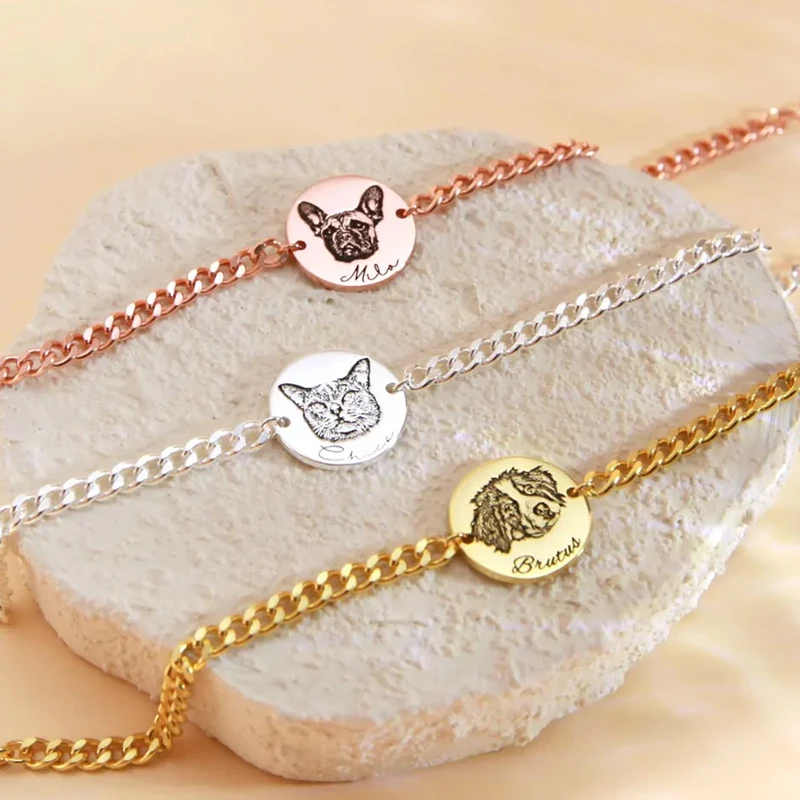 Personalized Customiz Pet Portrait Cuban Link Women Bracelet Dog Photo Stainless Steel Jewelry For Pet Owners Unique Custom Gift
Personalized Customiz Pet Portrait Cuban Link Women Bracelet Dog Photo Stainless Steel Jewelry For Pet Owners Unique Custom Gift