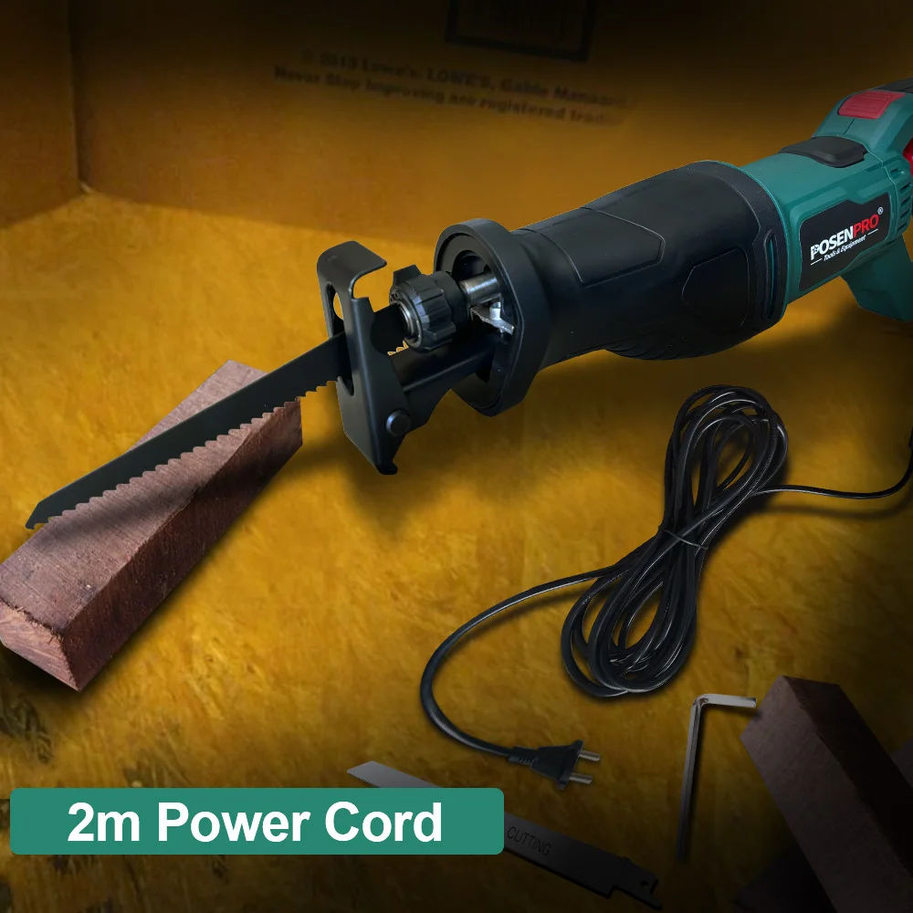 POSENPRO 710W Reciprocating Saw Variable Speed Electric Corded Sabre Saw W/ Tool Less Blade Change&Lock-Button&2 Saw Blades
POSENPRO 710W Reciprocating Saw Variable Speed Electric Corded Sabre Saw W/ Tool Less Blade Change&Lock-Button&2 Saw Blades