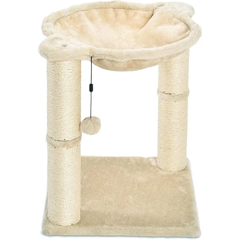 Cat Tower with Hammock and Scratching Posts for Indoor Cats, 15.8 x 15.8 x 19.7 Inches, Beige
Cat Tower with Hammock and Scratching Posts for Indoor Cats, 15.8 x 15.8 x 19.7 Inches, Beige