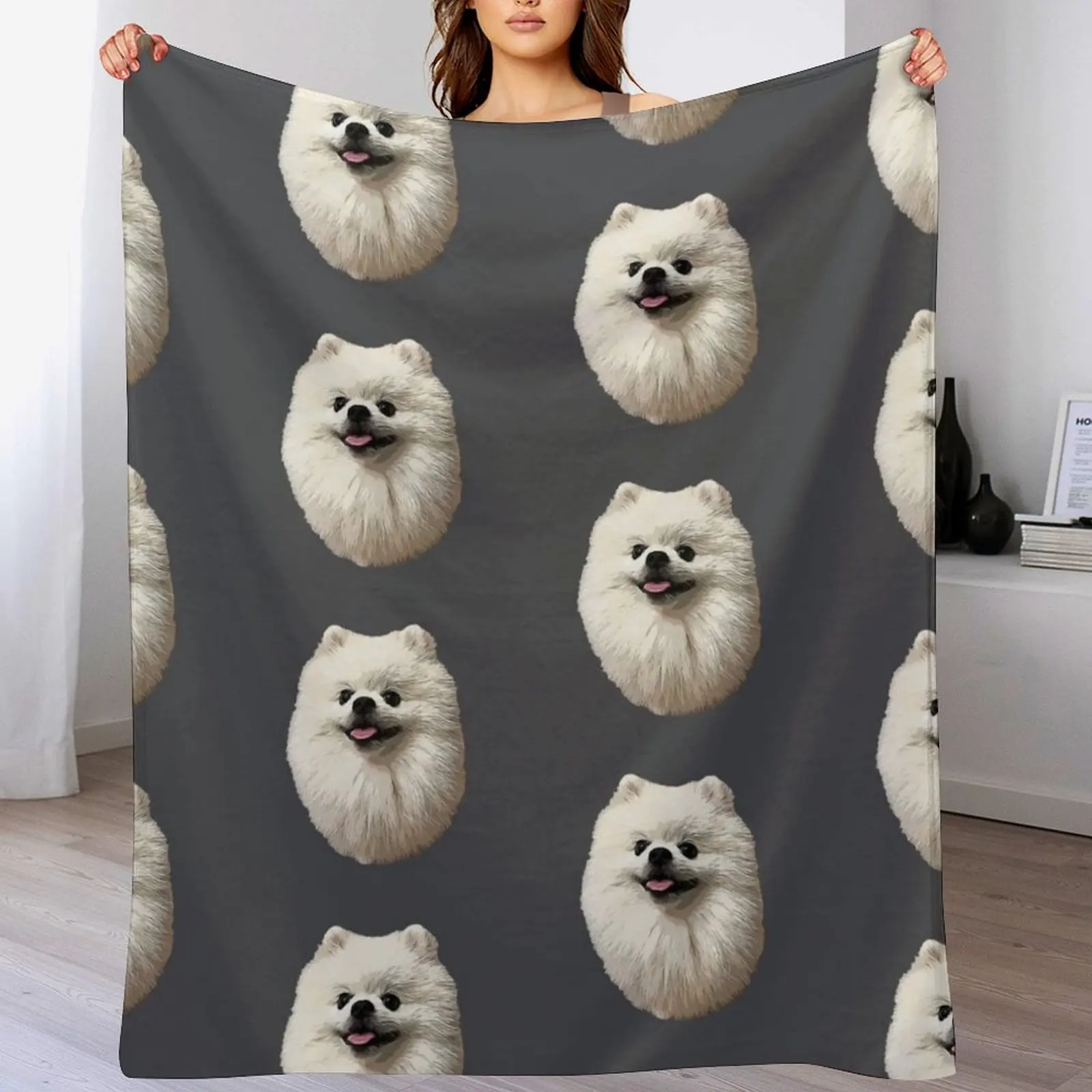 Pomeranian Cute White Puppy Dog Throw Blanket Fuzzy Plush Throw Blanket for Sofa Chair
Pomeranian Cute White Puppy Dog Throw Blanket Fuzzy Plush Throw Blanket for Sofa Chair
