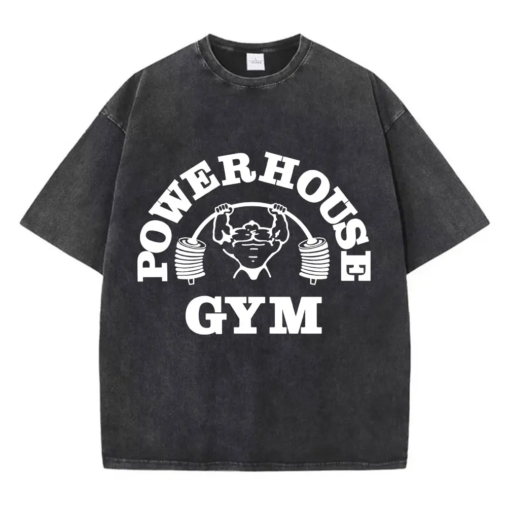 Powerhouse Gym Logo Graphic T Shirts Men Women Fashion Trend Vintage Washed T Shirt Summer Casual Loose Short Sleeve T-shirts
Powerhouse Gym Logo Graphic T Shirts Men Women Fashion Trend Vintage Washed T Shirt Summer Casual Loose Short Sleeve T-shirts