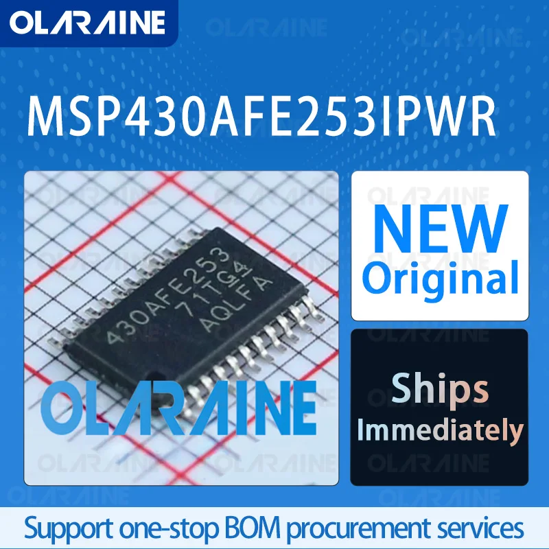 1/5/10Pcs MSP430AFE253IPWR TSSOP-24 original ic chip 16-bit microcontroller RoHS Core MSP430 11 I/O Voltage - 3.6 V
1/5/10Pcs MSP430AFE253IPWR TSSOP-24 original ic chip 16-bit microcontroller RoHS Core MSP430 11 I/O Voltage - 3.6 V
