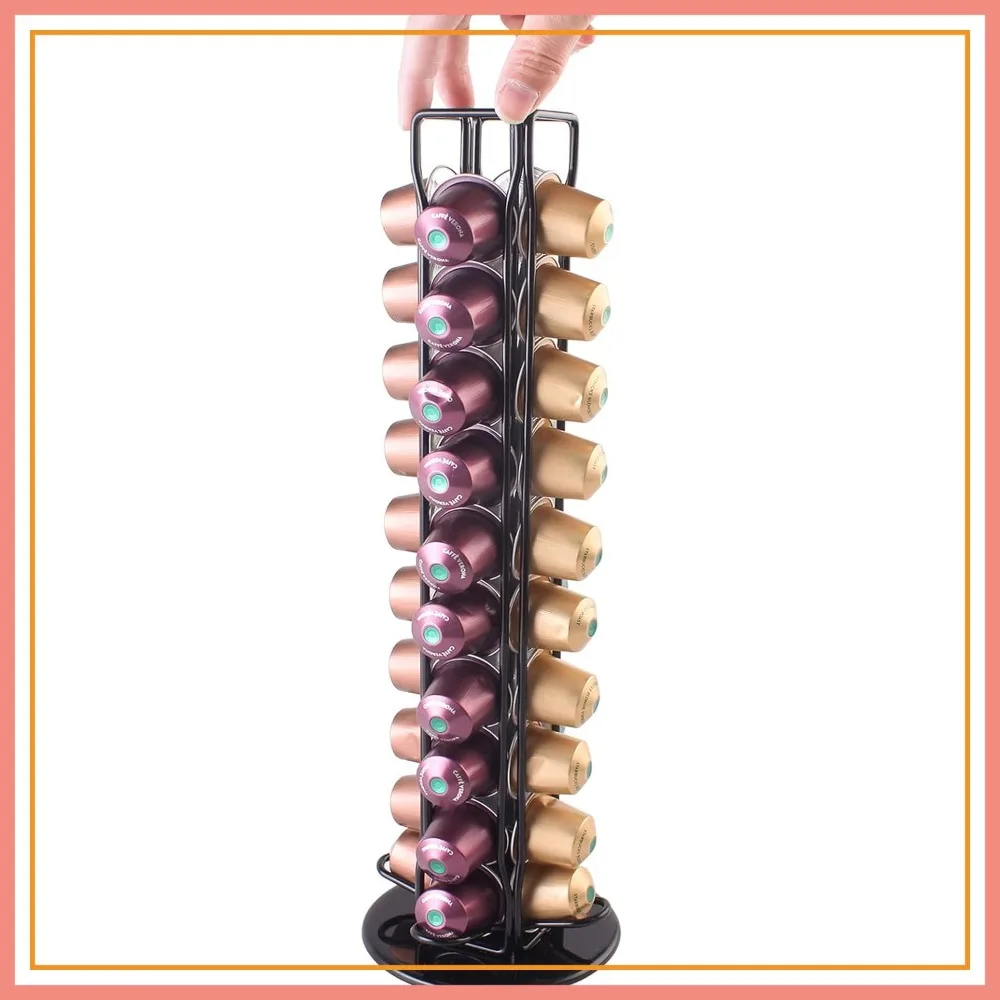 Coffee Pod Holder Stand for Nespresso Original, 40-Capsule Carousel Storage Rack, Black
Coffee Pod Holder Stand for Nespresso Original, 40-Capsule Carousel Storage Rack, Black