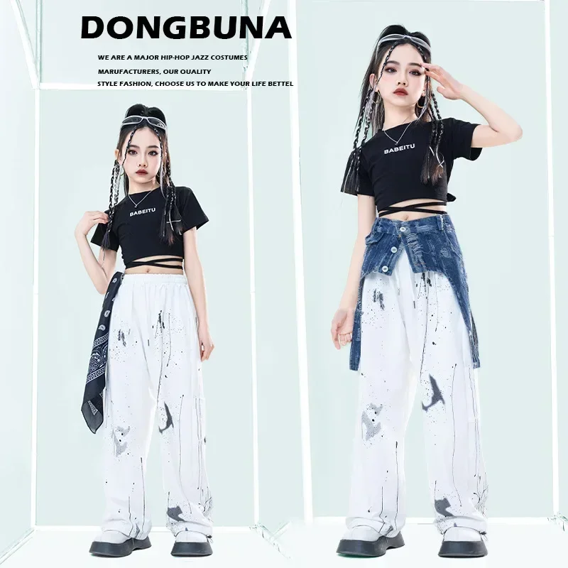 New Hip-hop Girls Hip-hop Suit Trendy Korean Version of The Navel Short-sleeved Top Children's Jazz Dance Performance Costumes
New Hip-hop Girls Hip-hop Suit Trendy Korean Version of The Navel Short-sleeved Top Children's Jazz Dance Performance Costumes