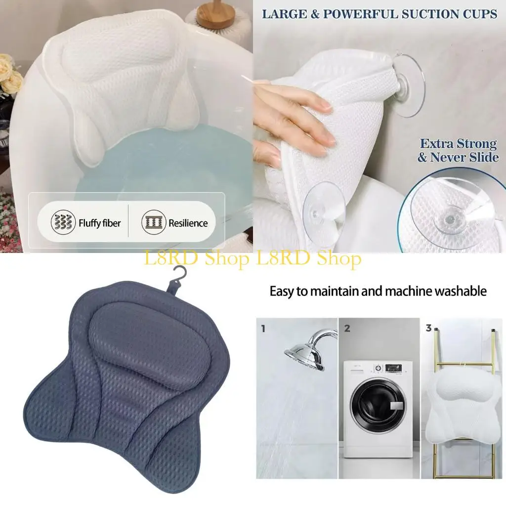 L8RD Большая подушка для ванны для взрослых 4D Открытая сетка плетения 6 Крепежные присоски
L8RD Большая подушка для ванны для взрослых 4D Открытая сетка плетения 6 Крепежные присоски