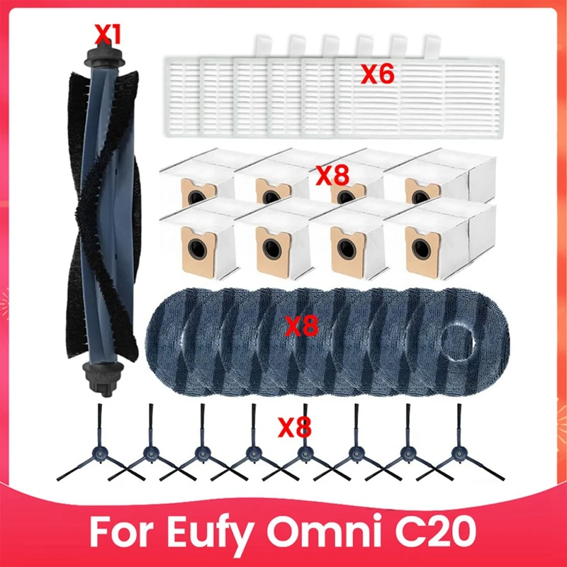 A86I-For Eufy Omni C20 Vacuum Cleaner Main Side Brushes Hepa Filters Mop Cloth Dust Bags Replacement Parts
A86I-For Eufy Omni C20 Vacuum Cleaner Main Side Brushes Hepa Filters Mop Cloth Dust Bags Replacement Parts