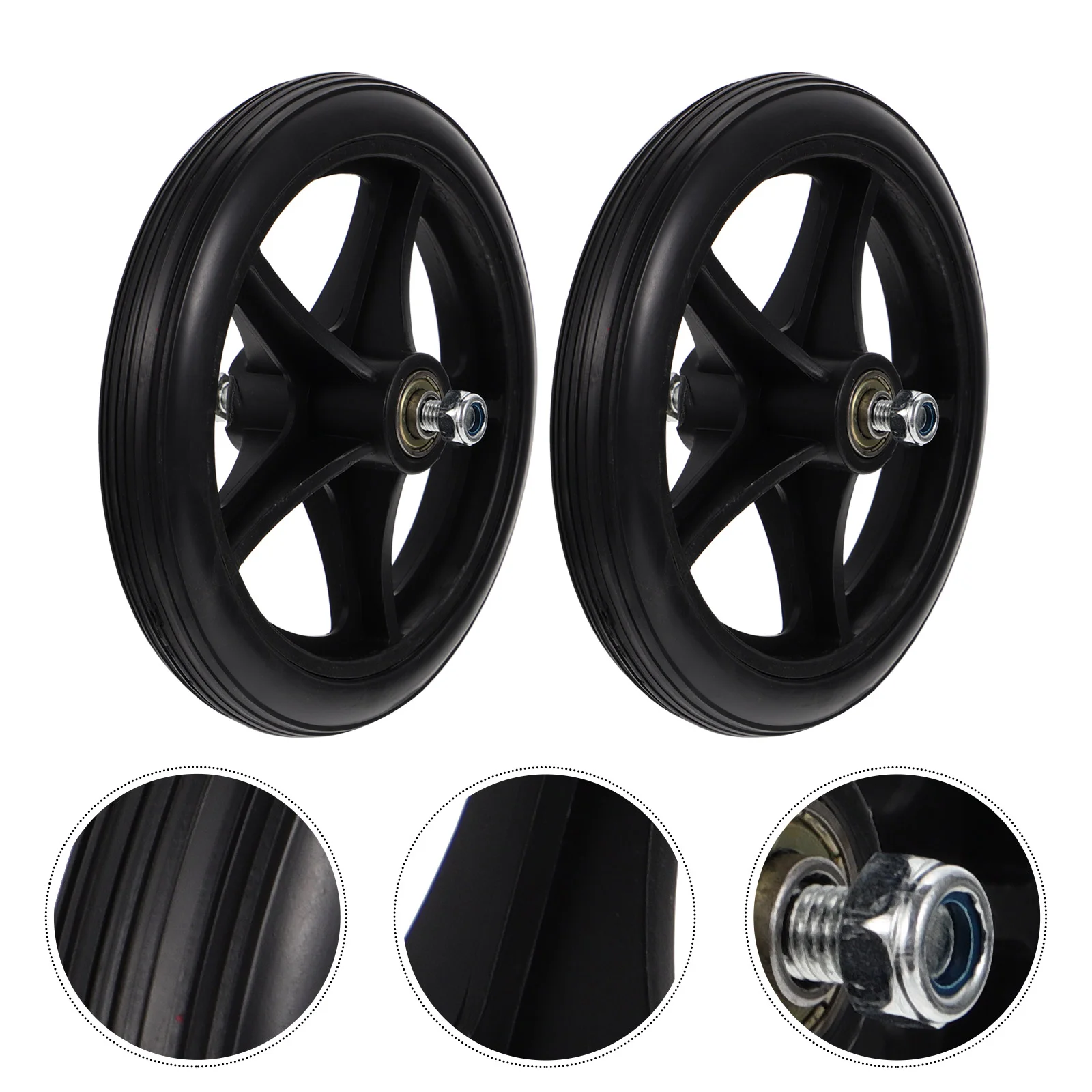 2 Pcs Wheelchair Chairs Replacement Furniture Casters Wheels Stroller Black Pu 360 Universal
2 Pcs Wheelchair Chairs Replacement Furniture Casters Wheels Stroller Black Pu 360 Universal