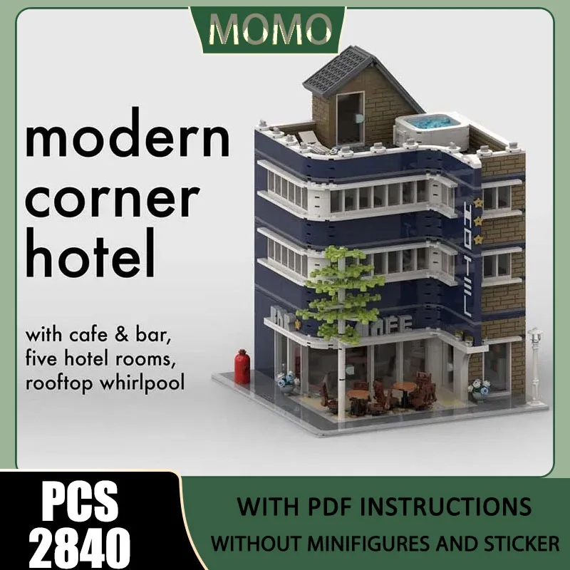 City Street View Moc Building Blocks Modular Modern Corner Hotel Model Technology Brick DIY Assembly Construction Holiday Toys
City Street View Moc Building Blocks Modular Modern Corner Hotel Model Technology Brick DIY Assembly Construction Holiday Toys