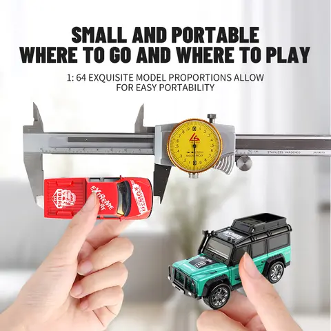 6601Green RC Car MINI Alloy 1/64 Remote Control Car Convenient to Carry 60 Minutes of Work Time Children's Gifts Electronic Toy