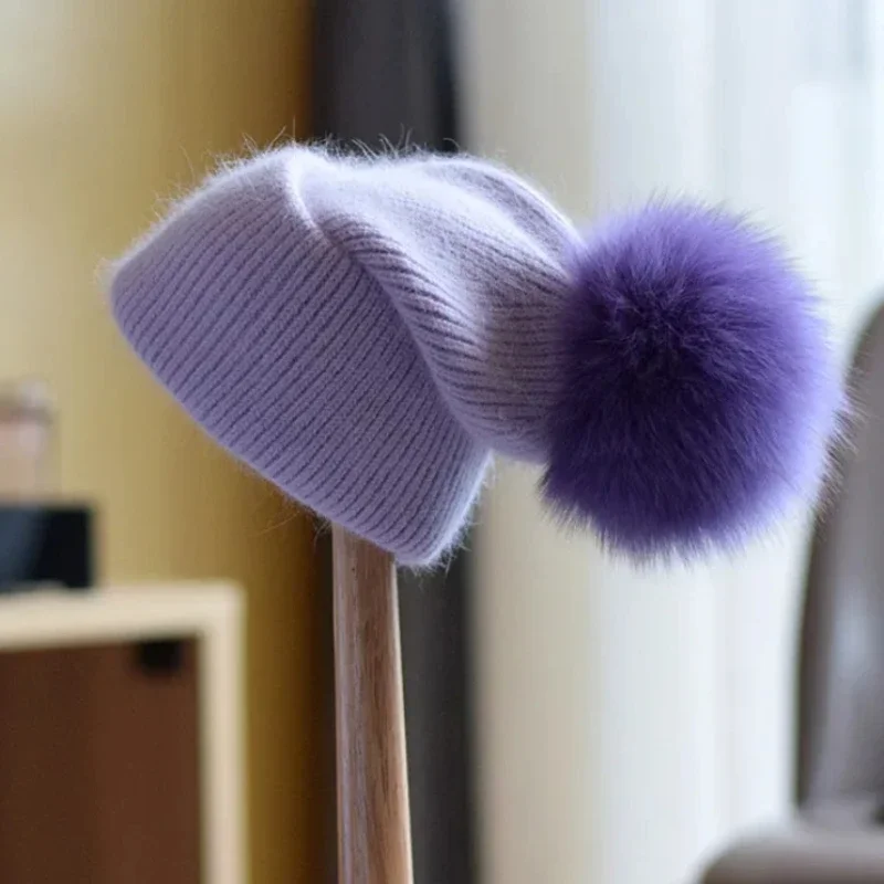 New Rabbit Fur Knitted hats for Women Real fox Fur Pom Poms Hat Large Pompom Outdoor Warm Skullies Beanie Winter Hat Christmas
New Rabbit Fur Knitted hats for Women Real fox Fur Pom Poms Hat Large Pompom Outdoor Warm Skullies Beanie Winter Hat Christmas