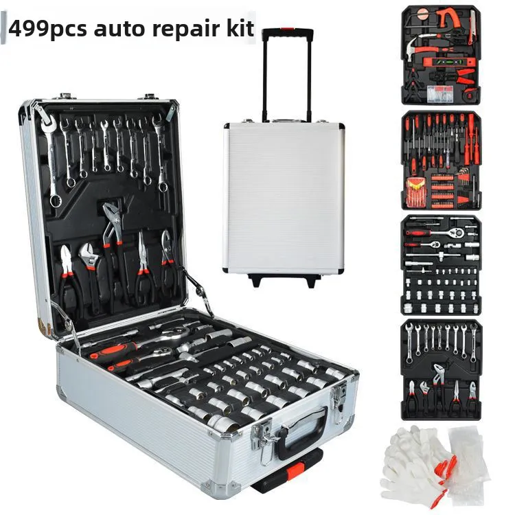 499-Piece Tool Set Mechanic Tool Set 187-Piece Tool Box Ratchet Open End Wrench Hardware With Trolley
499-Piece Tool Set Mechanic Tool Set 187-Piece Tool Box Ratchet Open End Wrench Hardware With Trolley