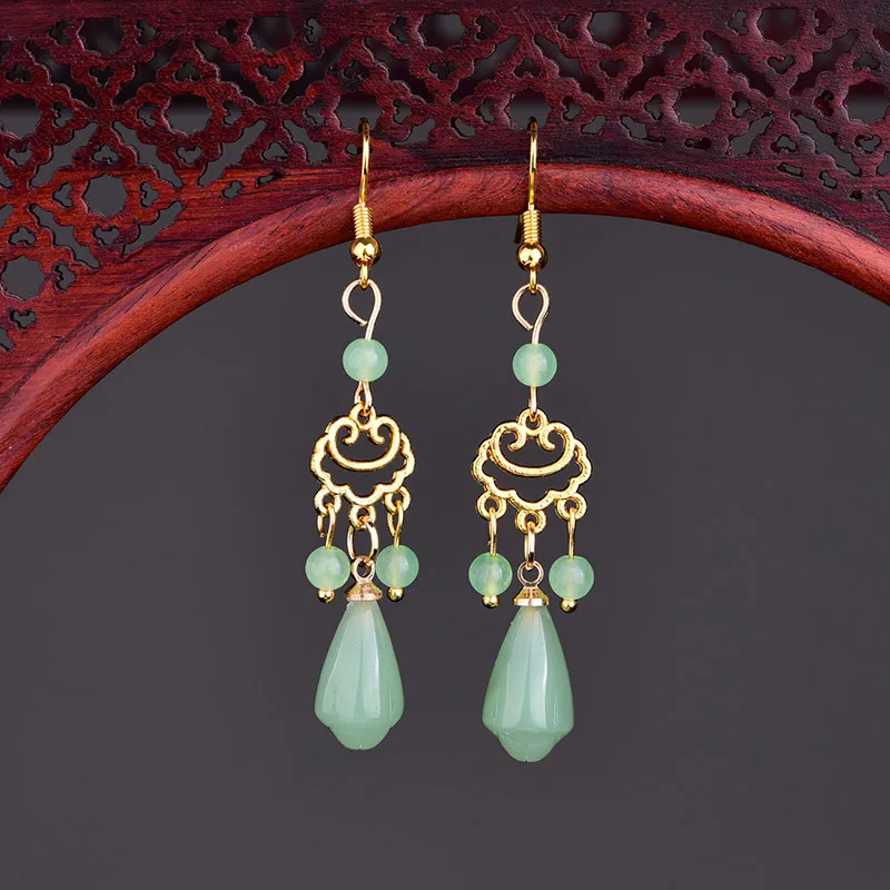 Green Natural Jade Flower Earrings Talismans Fashion Accessories Charm Vintage 18K Gold Plated Carved Gemstone Real Jewelry
Green Natural Jade Flower Earrings Talismans Fashion Accessories Charm Vintage 18K Gold Plated Carved Gemstone Real Jewelry
