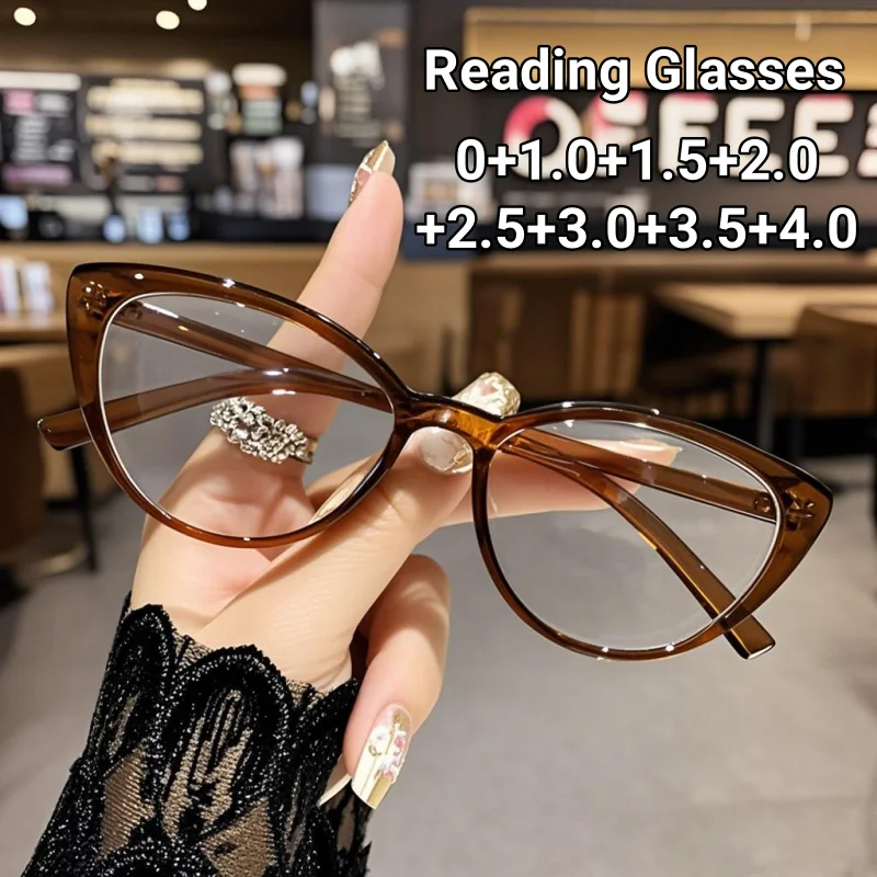 Retro Models Cat Eye Presbyopia Glasses Transparent Lenses Round Fashion Simple Anti-blue Light Reading Glasses for Women
Retro Models Cat Eye Presbyopia Glasses Transparent Lenses Round Fashion Simple Anti-blue Light Reading Glasses for Women