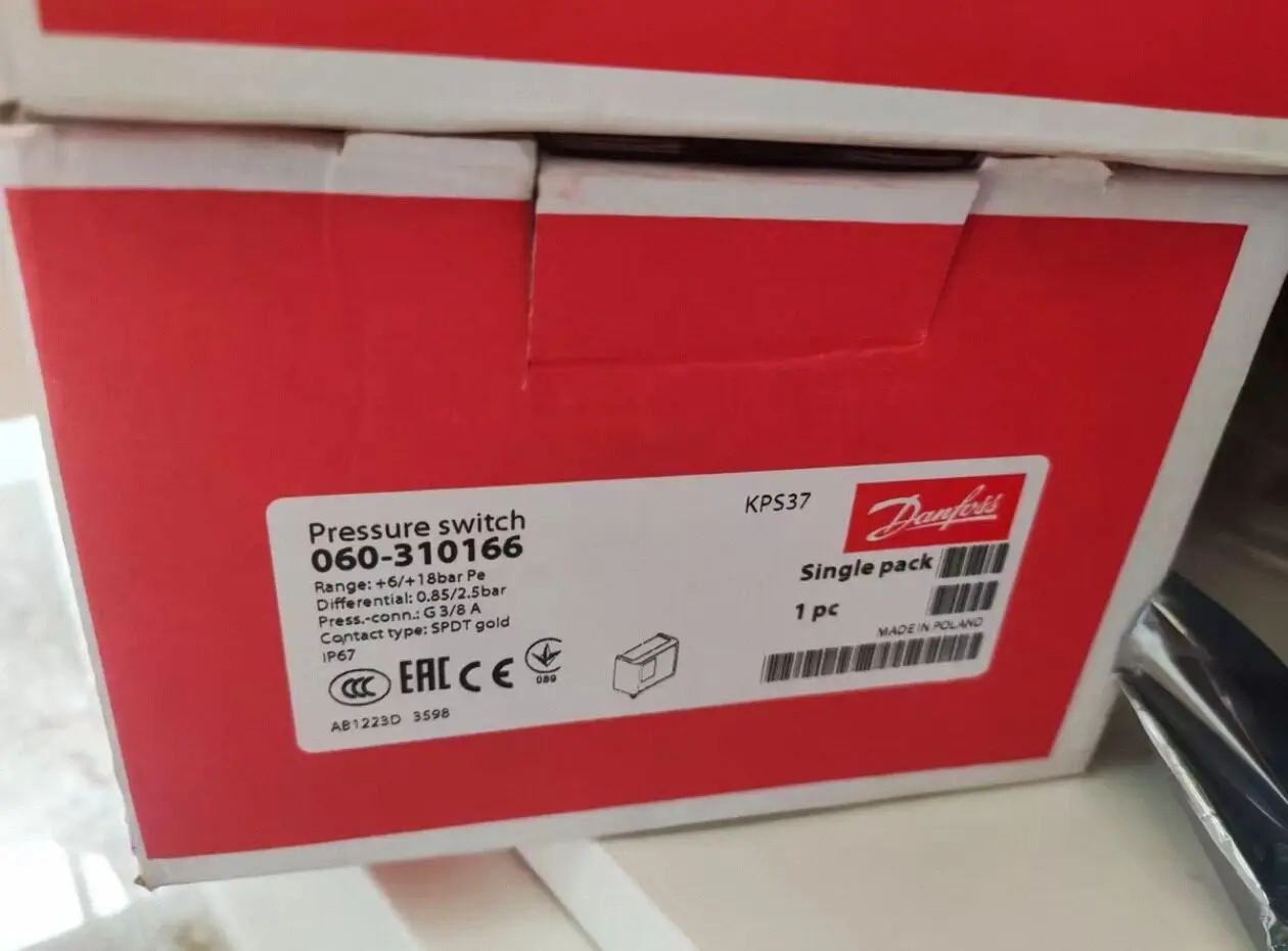 Model 060-310166 New Danfoss Pressure Switch Kin stock
Model 060-310166 New Danfoss Pressure Switch Kin stock