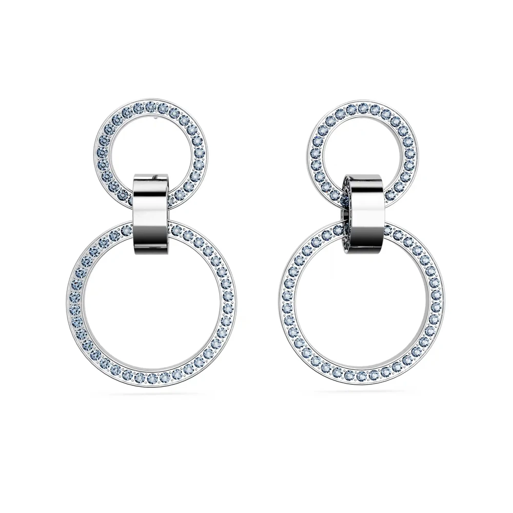 Two-Tiered Circle Crystal Earrings - Sleek Modern Accessory
Two-Tiered Circle Crystal Earrings - Sleek Modern Accessory