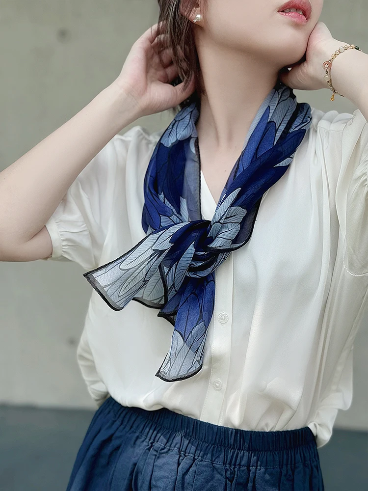 KALIIYA Original Feather Pattern Silk Scarf Thin Silk Shawl Versatile Accessory for Women Sea Clear Color Digital Print Scarf
KALIIYA Original Feather Pattern Silk Scarf Thin Silk Shawl Versatile Accessory for Women Sea Clear Color Digital Print Scarf