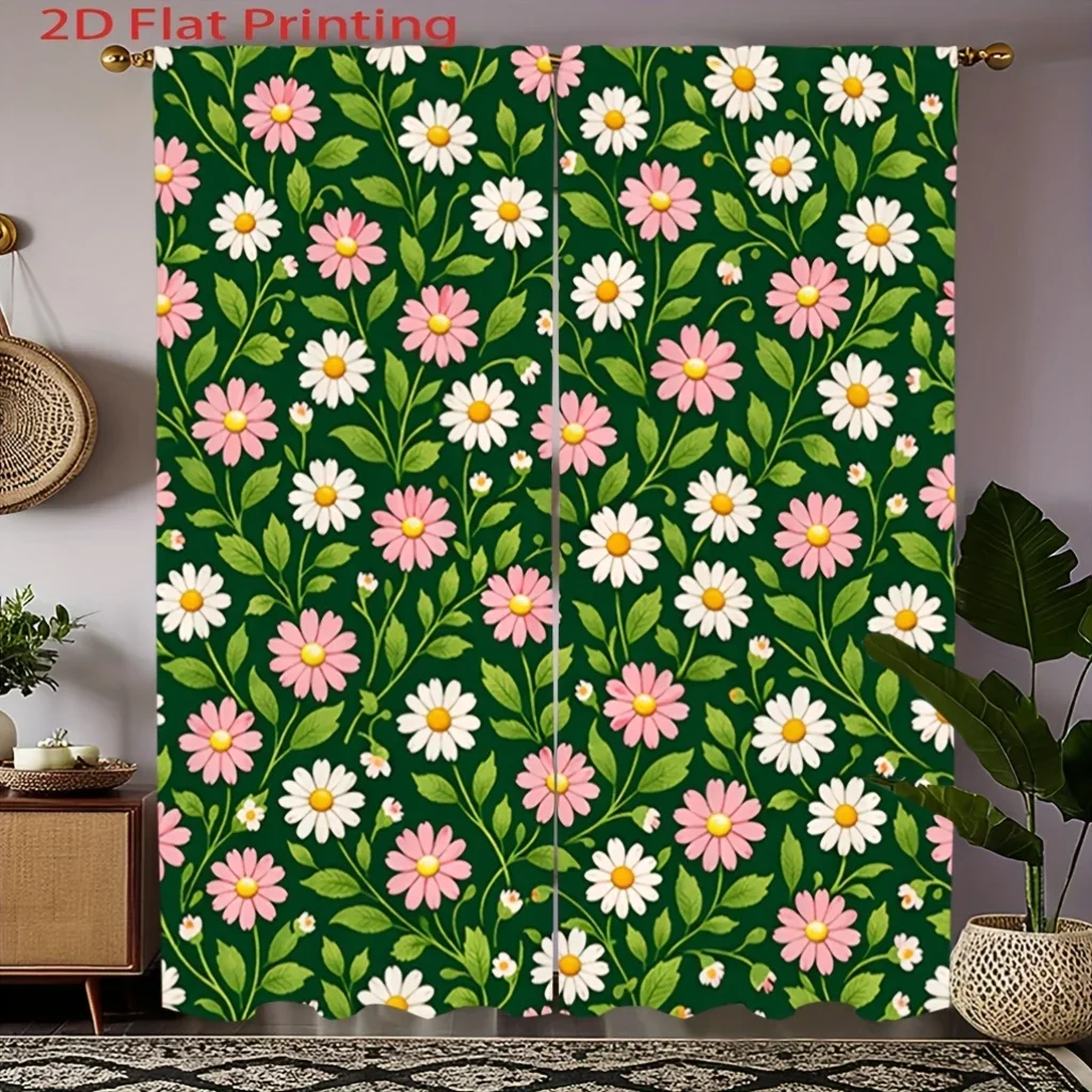 Pink-white daisy with green leaves Print Drapes Room Darkening Window Curtains Home Decor,Rod Pocket Blackout Curtains Bedroom
Pink-white daisy with green leaves Print Drapes Room Darkening Window Curtains Home Decor,Rod Pocket Blackout Curtains Bedroom