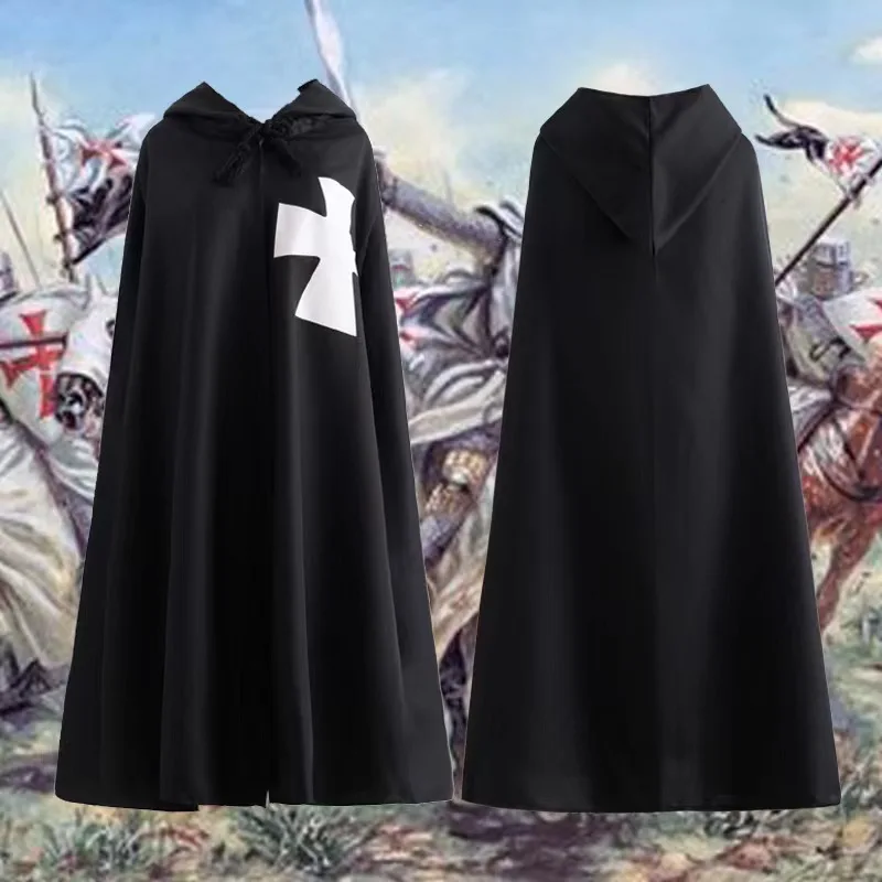Medieval Knight Templar Cosplay Cloak Costume Medieval Hooded Windproof Knight Long Cape Halloween Performance Costume
Medieval Knight Templar Cosplay Cloak Costume Medieval Hooded Windproof Knight Long Cape Halloween Performance Costume