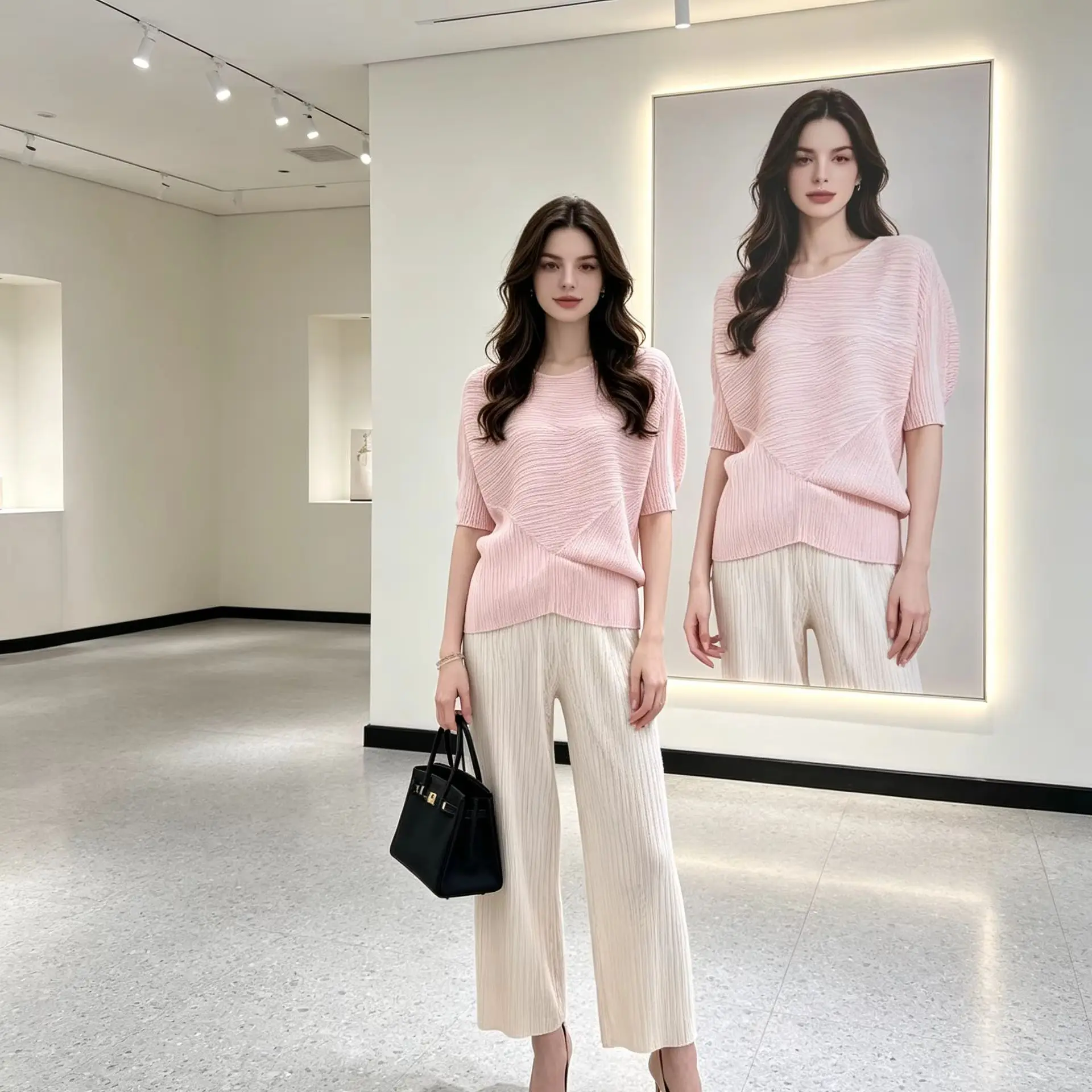 Miyake Pleated Short Sleeve 2026 Original Spring Summer New Irregular Batwing Sleeve Top Loose Pleated Casual T-Shirt for Women
Miyake Pleated Short Sleeve 2026 Original Spring Summer New Irregular Batwing Sleeve Top Loose Pleated Casual T-Shirt for Women