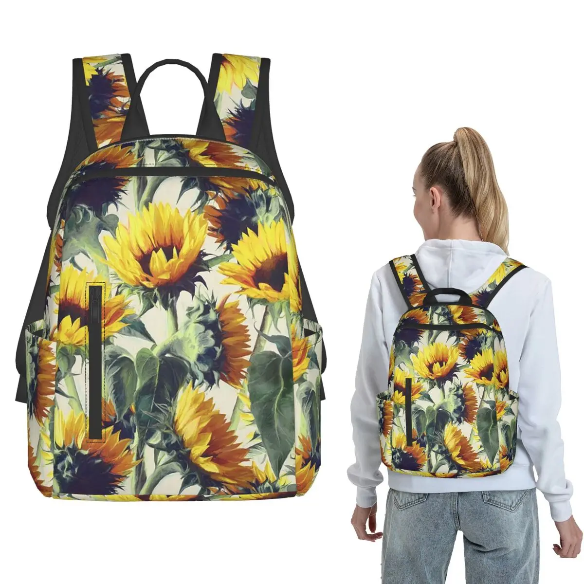 Watercolor Sunflower Vibrant Yellow Floral Backpack Daypack Boys Girls BookBag School Bag Shoulder Bags for Men Women
Watercolor Sunflower Vibrant Yellow Floral Backpack Daypack Boys Girls BookBag School Bag Shoulder Bags for Men Women