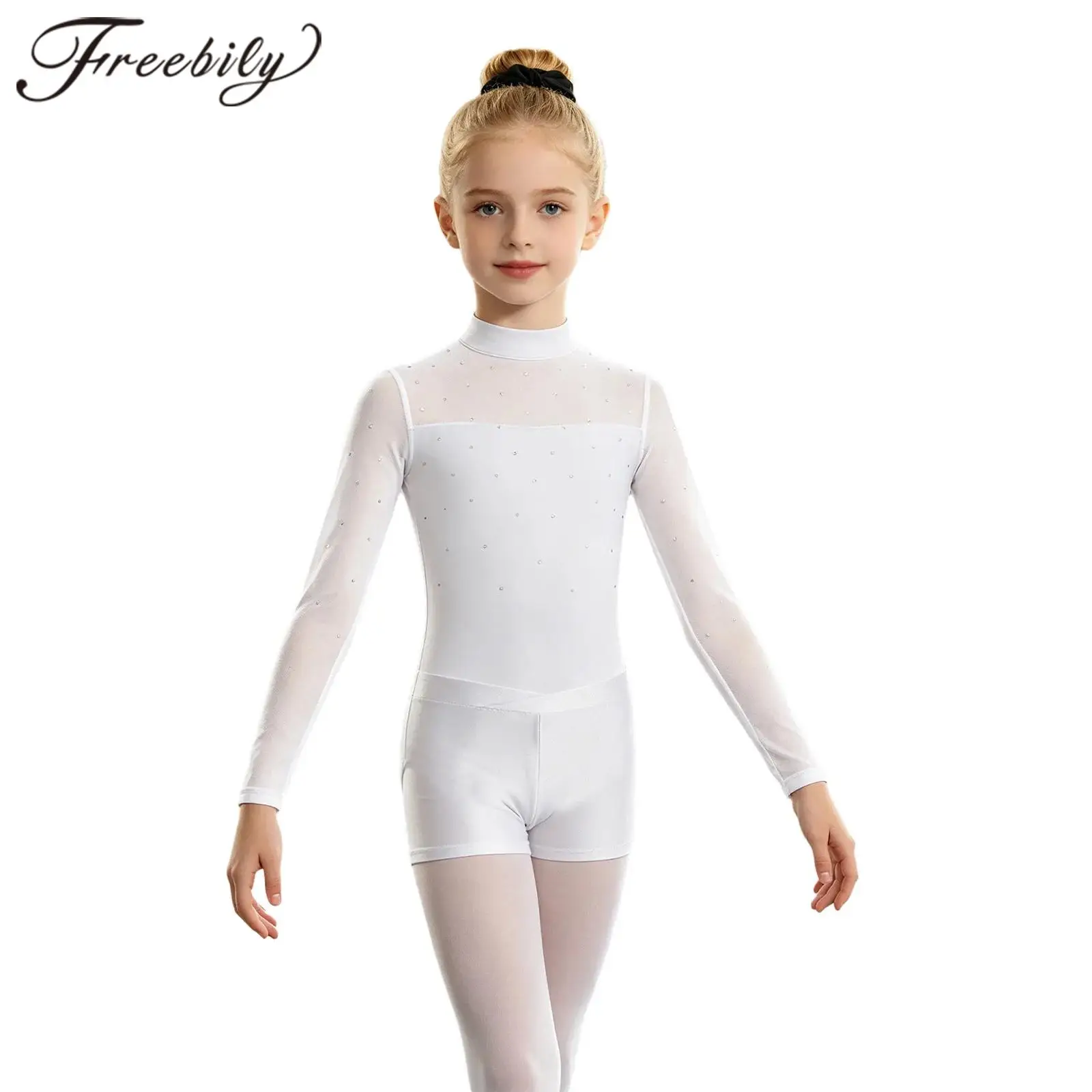 Girls Rhinestone Figure Skating Outfits Kids Gymnastics Bodysuits Children Mesh Patchwork Ballet Dance Leotard with Shorts
Girls Rhinestone Figure Skating Outfits Kids Gymnastics Bodysuits Children Mesh Patchwork Ballet Dance Leotard with Shorts