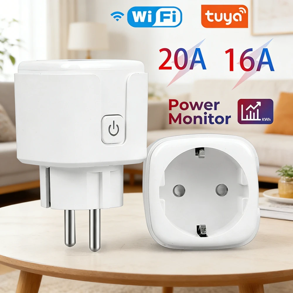 Умная Wi-Fi розетка 20А/16А стандарта ЕС с функцией мониторинга, таймером и дистанционным голосовым управлением, совместимая с Tuya Smart Life, Google Assistant, Alexa
Умная Wi-Fi розетка 20А/16А стандарта ЕС с функцией мониторинга, таймером и дистанционным голосовым управлением, совместимая с Tuya Smart Life, Google Assistant, Alexa