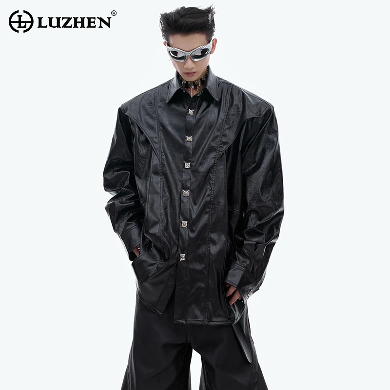 Модные индивидуализированные рубашки LUZHEN из искусственной кожи с длинным рукавом, оригинальная стильная уличная одежда, высококачественные мужские кожаные пальто LZ4645
Модные индивидуализированные рубашки LUZHEN из искусственной кожи с длинным рукавом, оригинальная стильная уличная одежда, высококачественные мужские кожаные пальто LZ4645