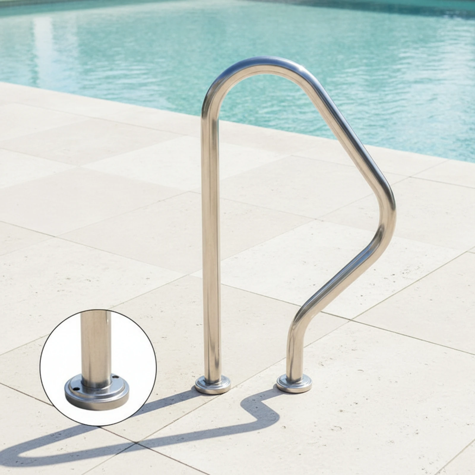 Handrail with Flange Base Polished Pool Ladder Handrail Hardware Corrosion-Resistant
Handrail with Flange Base Polished Pool Ladder Handrail Hardware Corrosion-Resistant