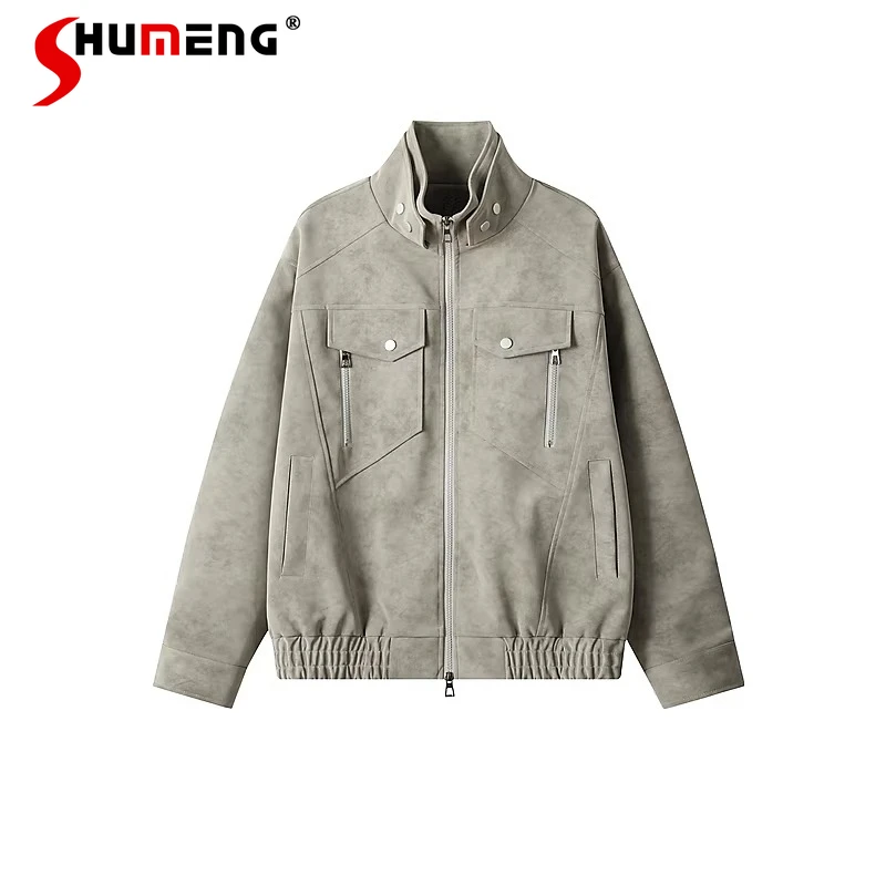 Men's PU Leather Jackets Men's 2026 Spring New Stand Collar Tooling Fashion Versatile Coats Solid Color Zipper Decoration Coats
Men's PU Leather Jackets Men's 2026 Spring New Stand Collar Tooling Fashion Versatile Coats Solid Color Zipper Decoration Coats