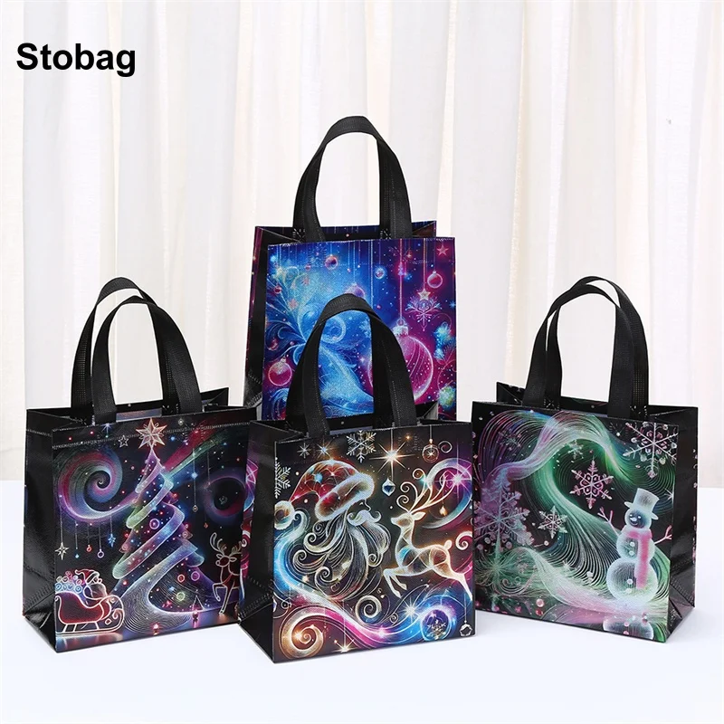 StoBag 8/20pcs Merry Christmas Laser Non-woven Gift Tote Bag Fabric Kids Package Waterproof for Candy Storage Reusable Pouch
StoBag 8/20pcs Merry Christmas Laser Non-woven Gift Tote Bag Fabric Kids Package Waterproof for Candy Storage Reusable Pouch