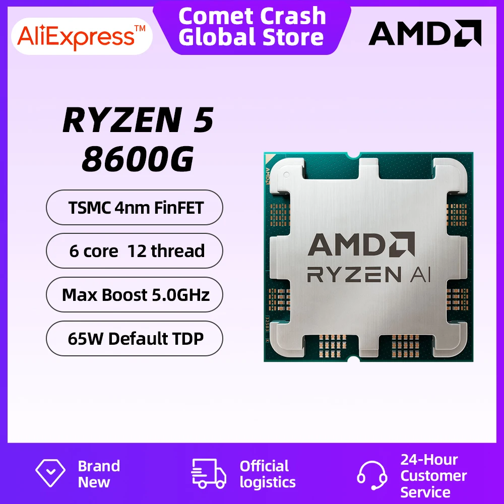 Процессор AMD Ryzen 5 8600G R5 8600G 5 ГГц 6-ядерный 12-поточный кэш-памяти 22 МБ AM5 Настольный процессор Radeon Graphics
Процессор AMD Ryzen 5 8600G R5 8600G 5 ГГц 6-ядерный 12-поточный кэш-памяти 22 МБ AM5 Настольный процессор Radeon Graphics