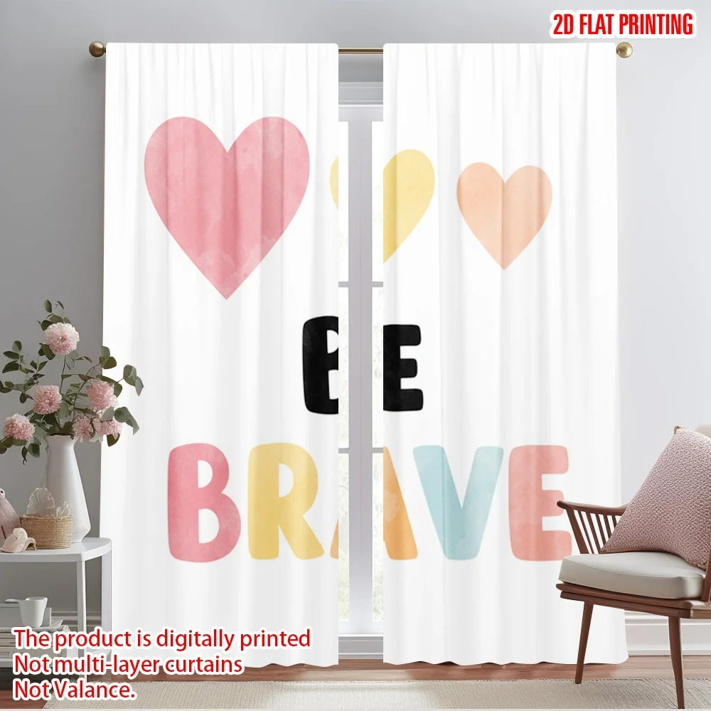 2pcs 2D flat printing Window Curtains Cute Hearts Brave Motivational Fabric Without Electricity Birthday Party Perfect for
2pcs 2D flat printing Window Curtains Cute Hearts Brave Motivational Fabric Without Electricity Birthday Party Perfect for