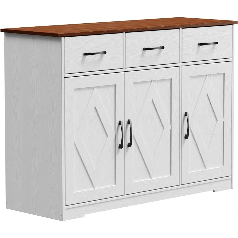 Modern farmhouse sideboard buffet cabinet, barn doors buffet storage cabinet with drawers and shelves, wood cabinet with storage
Modern farmhouse sideboard buffet cabinet, barn doors buffet storage cabinet with drawers and shelves, wood cabinet with storage